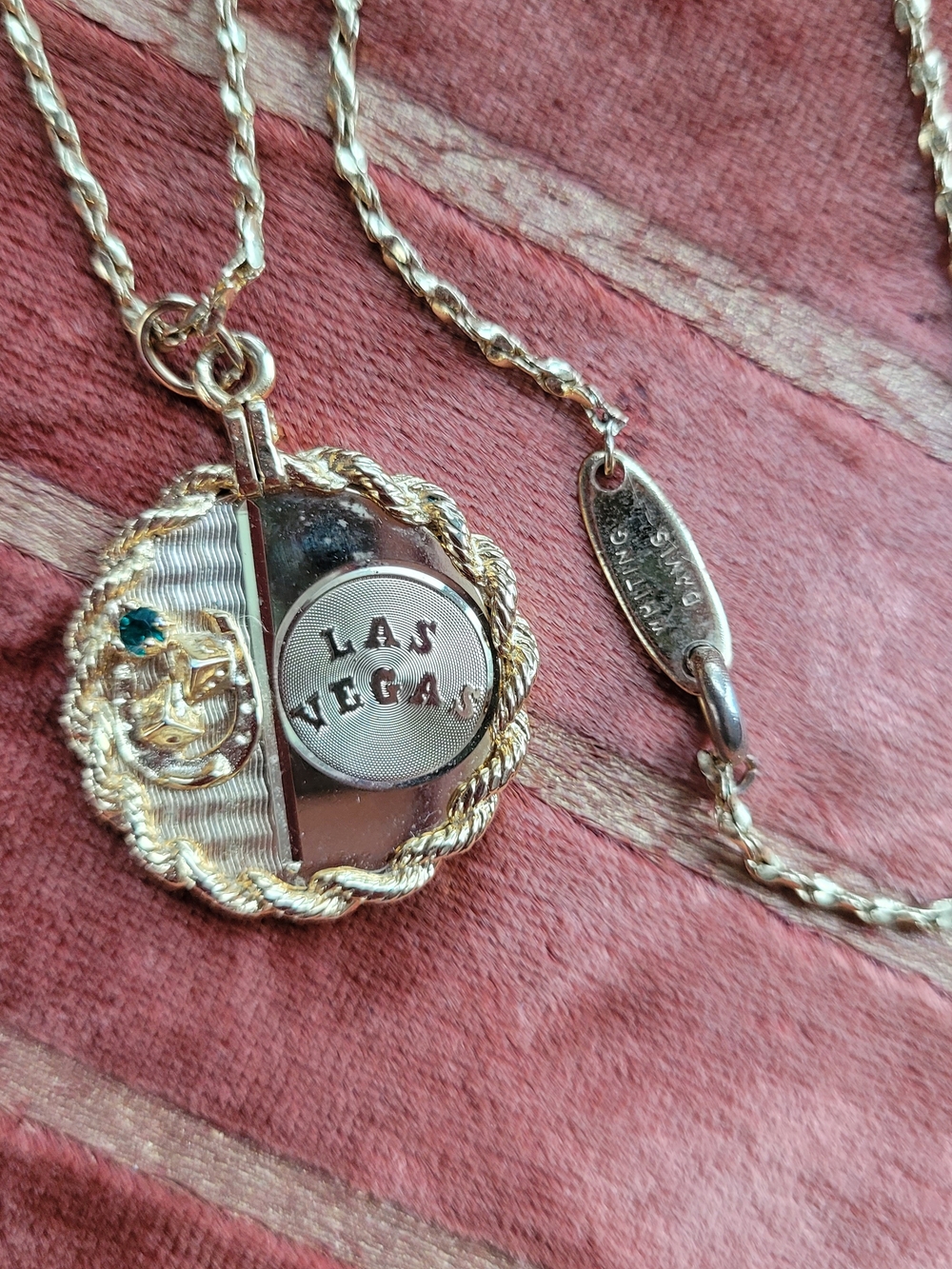 Vintage 12K Gold Filled Las Vegas Pendant Necklace